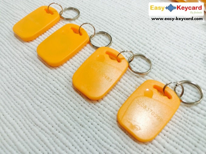 พวงกุญเเจคีย์การ์ด Keytag (Proximity 125Khz.) (เเบบสี่เหลี่ยม ยี่ห้อ mango)(สีเหลือง)