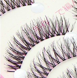 HS-42 ขนตาปลอม(ราคาส่ง) สีม่วง+ดำ ขั้นต่ำ 15 เเพ็ค คละเเบบได้