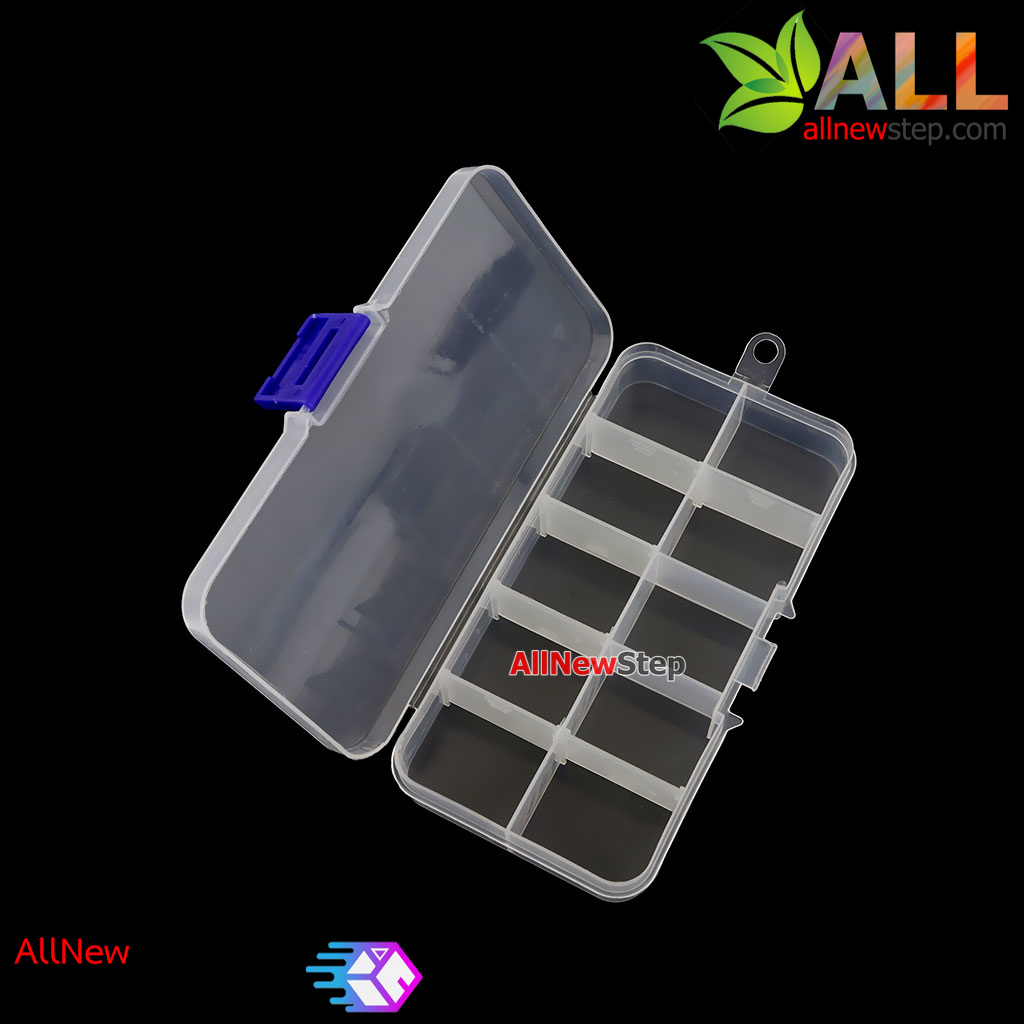 กล่องพลาสติกเก็บอุปกรณ์ 10 ช่อง ขนาด 130x65x20mm