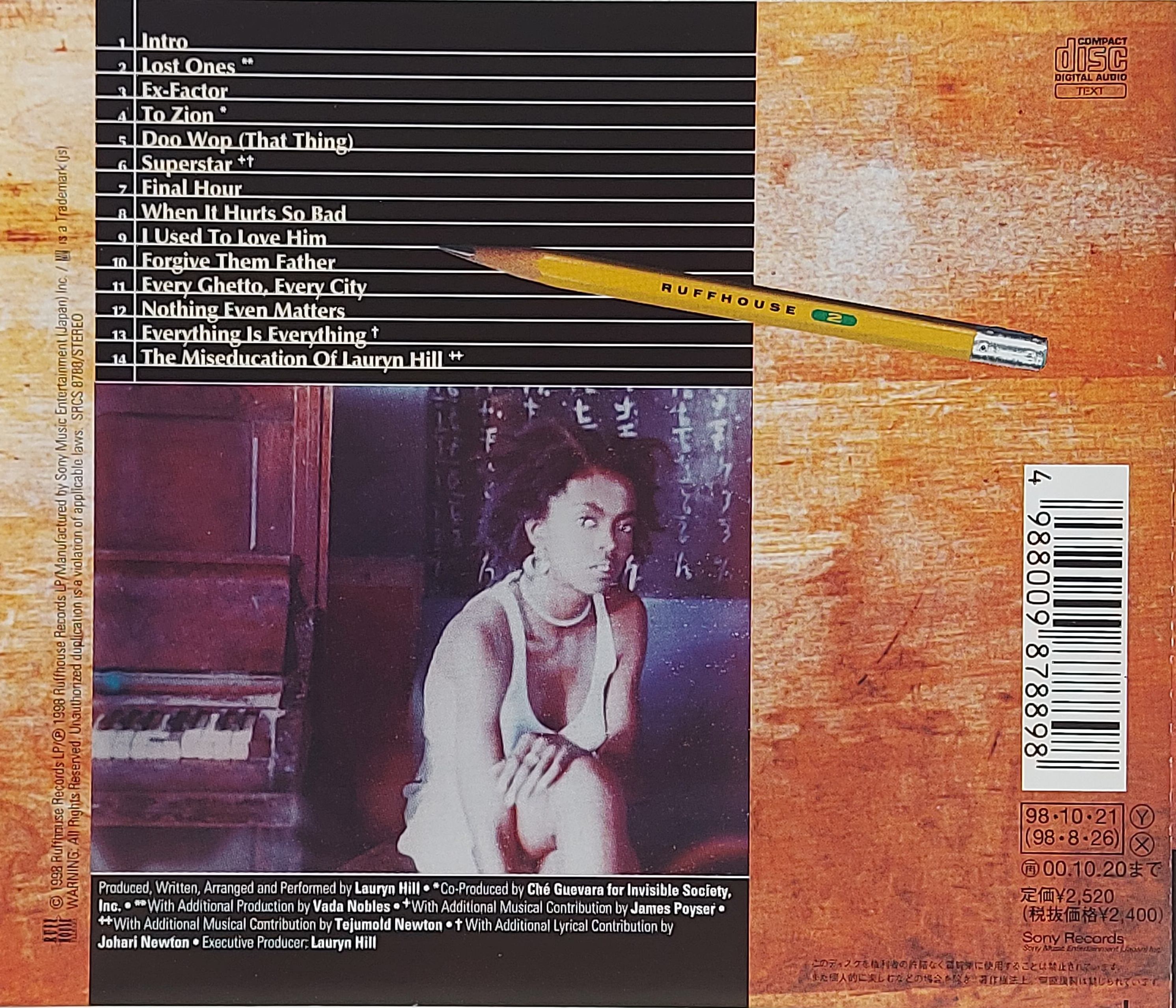 Used CD,Lauryn Hill - The Miseducation of Lauryn Hill (B)(1998)(Japan)