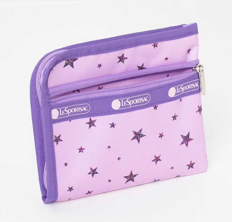 lessportsac pop star กระเป๋าใบเล็กสีม่วง ใส่ลิปสติก แมส ขนาดกะทัดรัดพกพาสะดวก (ไม่มีแมส)