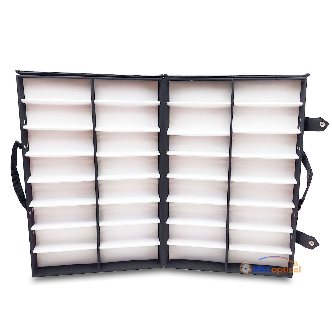 กระเป๋าใส่แว่นตา มีฝาใสปิด ล็อคกระดุมขนาดกะทัดรัด ใส่แว่นสายตาแว่นกันแดด ( 32 ช่อง )