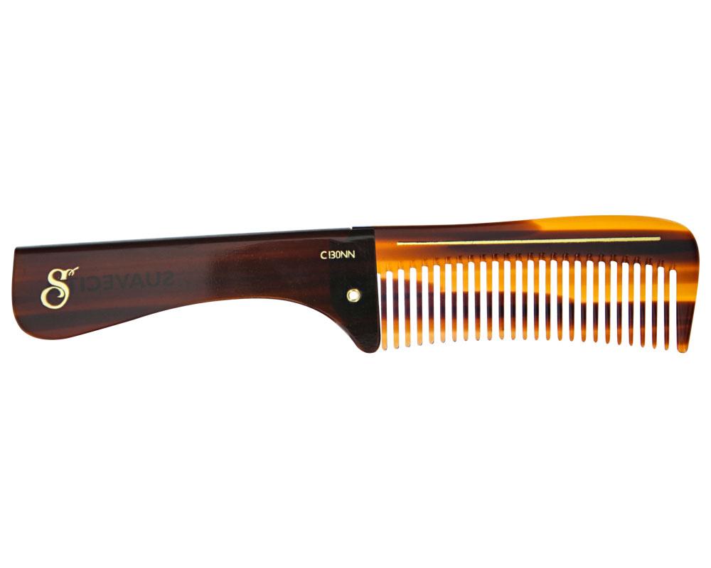 หวีพับ Suavecito Deluxe Folding Handle Comb - 8" (AMBER)