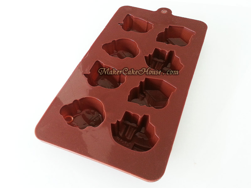 พิมพ์ซิลิโคนช็อกโกแลตหรือขนม รูปรถและเรือน่ารัก