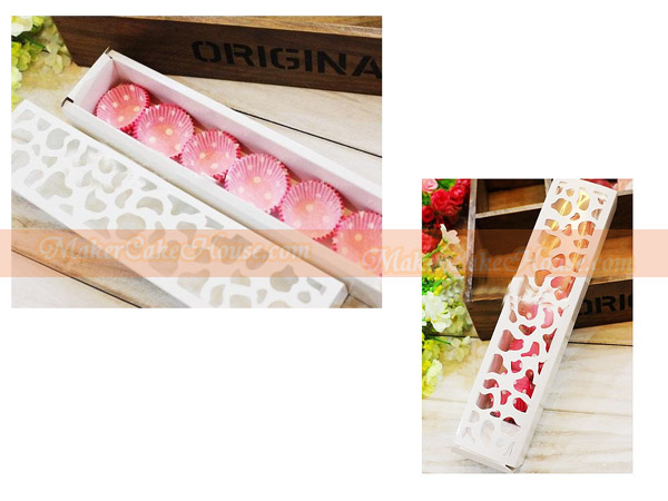 กล่องกระดาษใส่มาการองหรือคุกกี้ ( ราคา 5 ใบ )