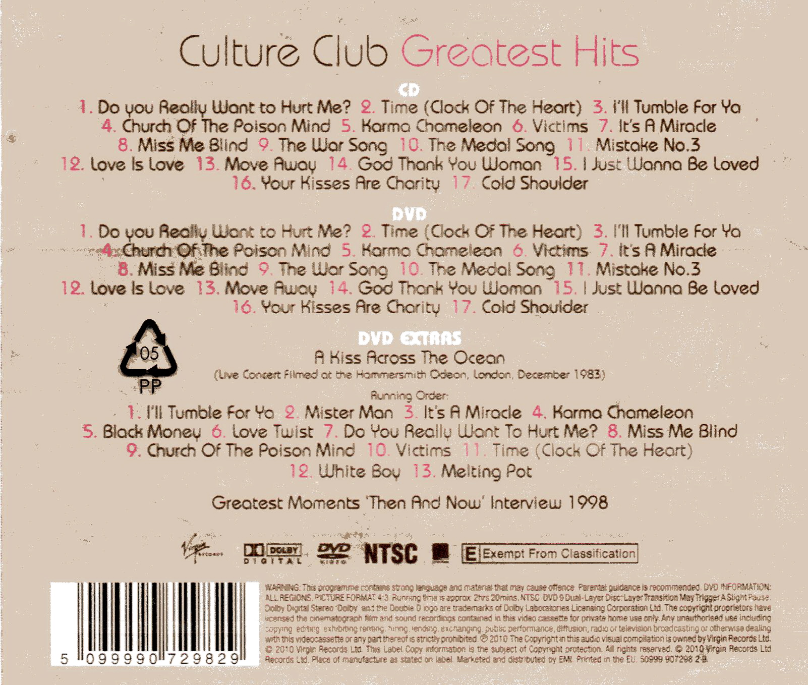 CD+DVD,Culture club - Greatest Hits (2010)(Boy George)(EU)