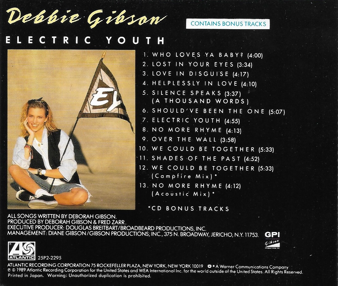 Used CD,Debbie Gibson - Electric Youth (C)(1989)(Japan)