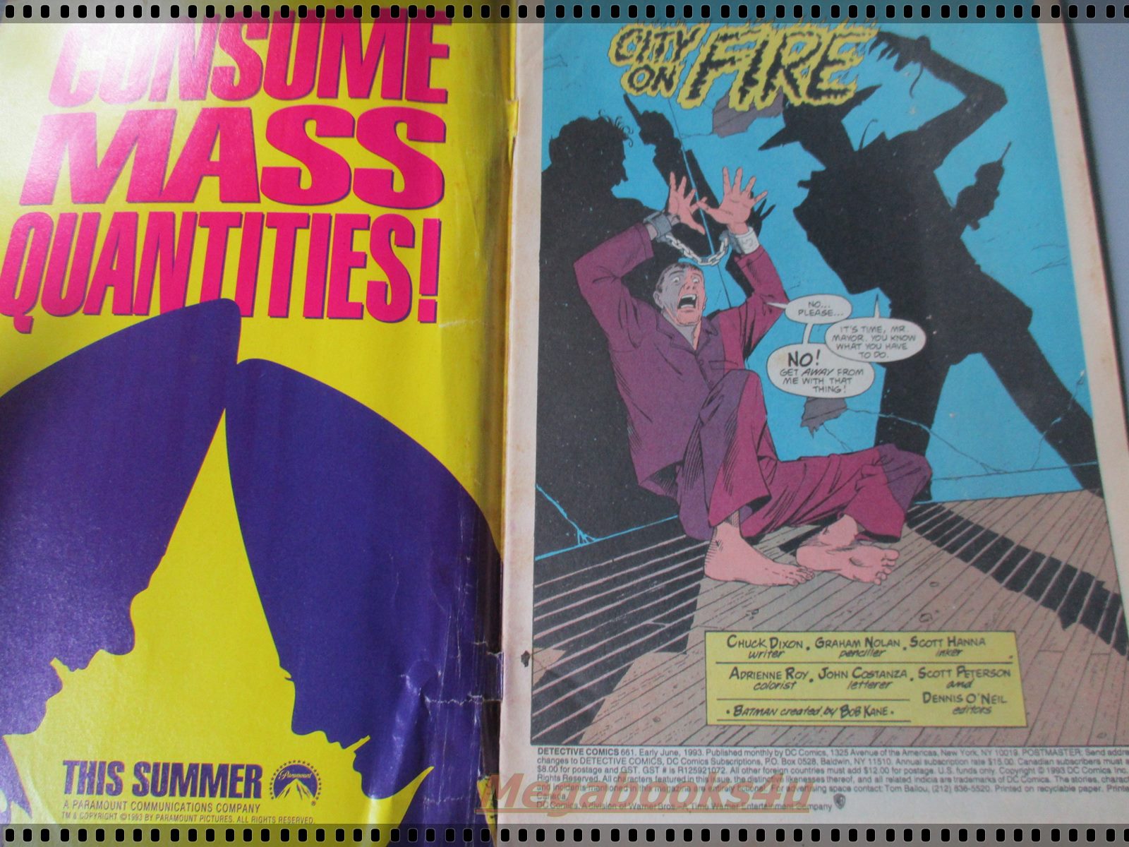 การ์ตูน DC comics การ์ตูนภาษาอังกฤษ แบทแมน BATMAN ฉบับที่ 661 ปี2536 ตอน CITY ON FIRE