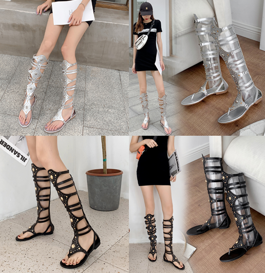 รองเท้าGladiator มี 2 แบบ ไซต์ 35-40 สีดำ/เงิน/ทอง