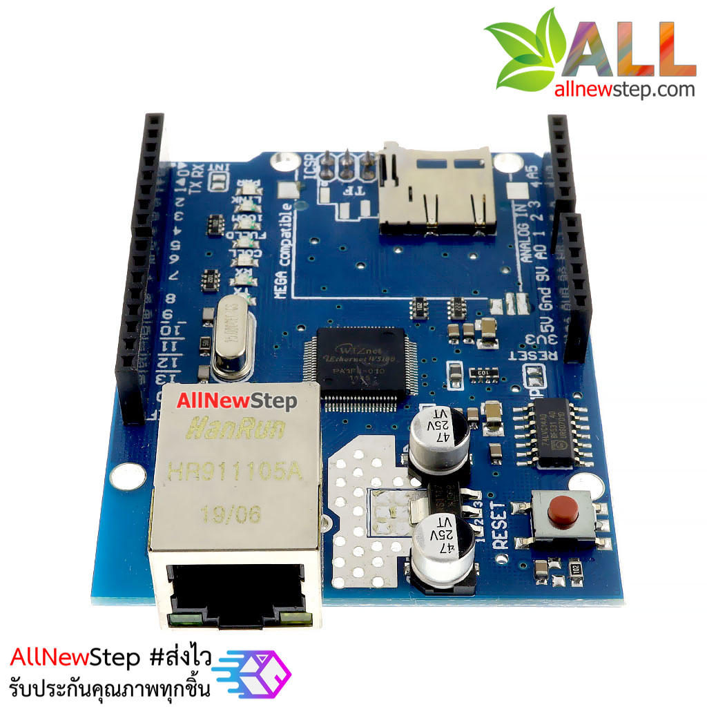 Ethernet Shield W5100 สำหรับ Arduino UNO Mega1280 2560 พร้อมช่อง SD Card