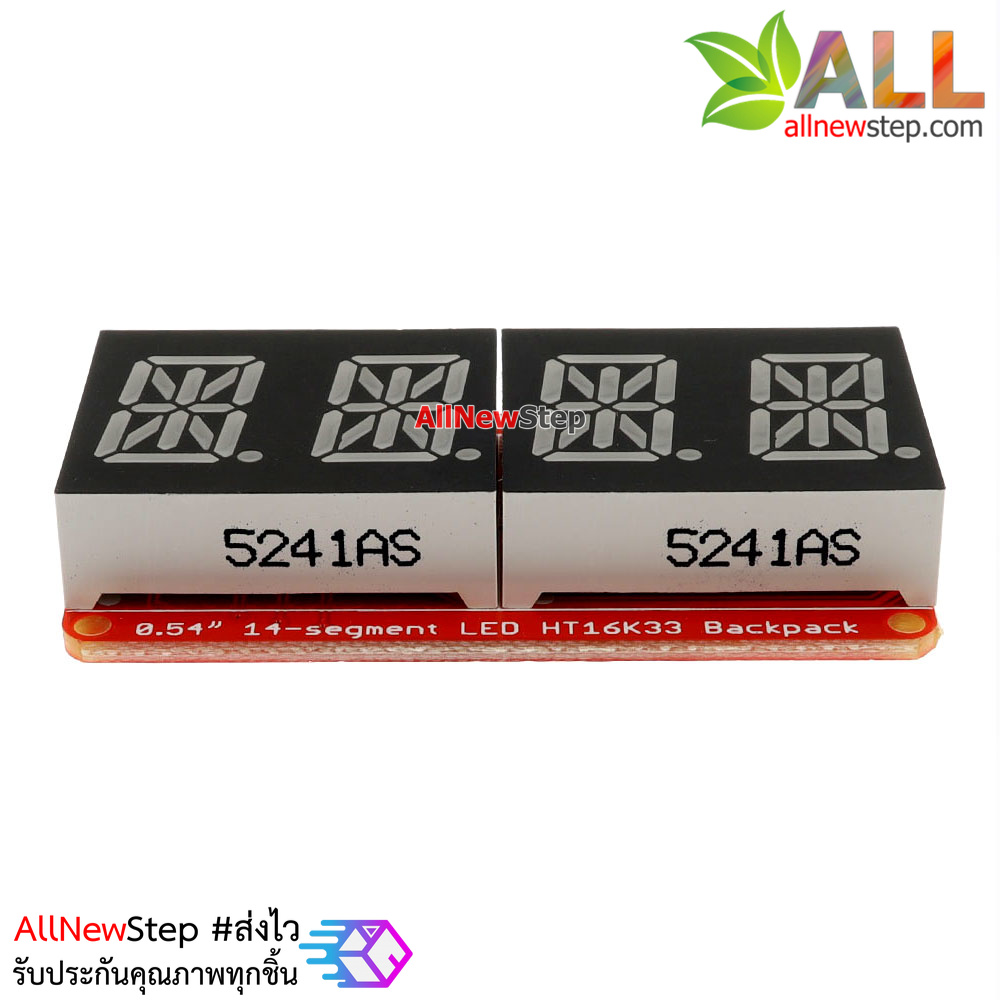 0.54 inch 4-bit 14-Segment Alpha-numeric LED I2C driver HT16K33 จอ LED สีแดง 4 หลัก 0.54 นิ้ว ไดรเวอร์ HT16K33 สำหรับ Arduino