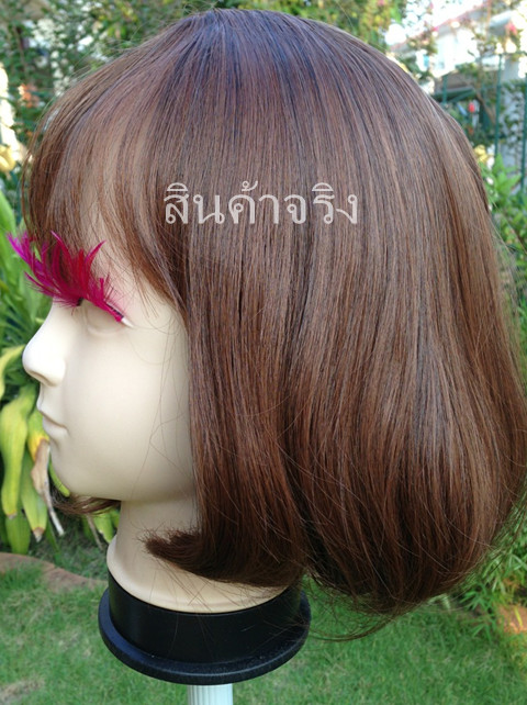 C1126 วิกผมสั้น เเสกกลางหนังศรีษะ มีหน้าม้าปิดหน้าผากเล็กน้อย