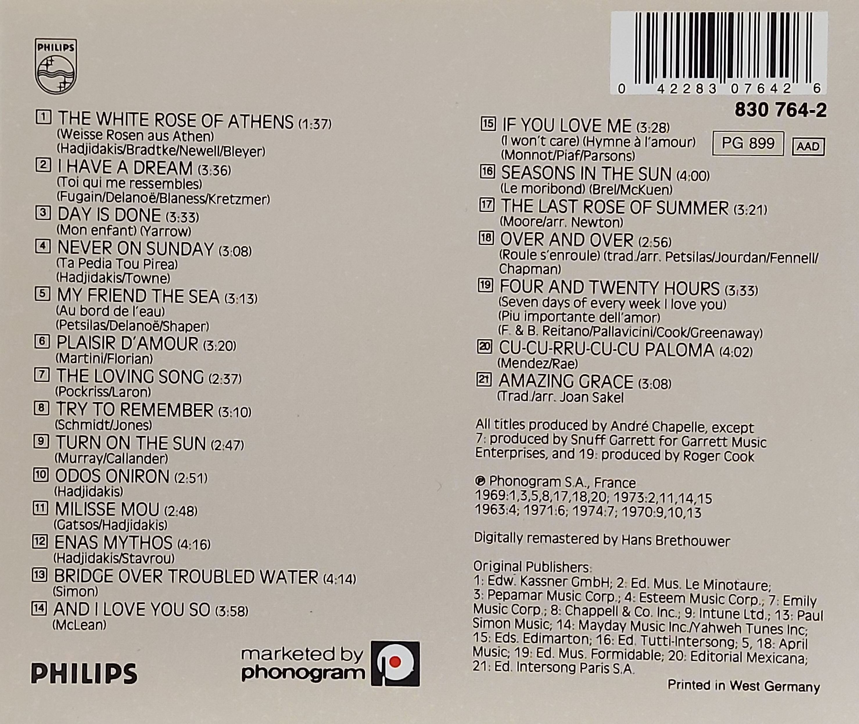 Used CD,Nana Mouskouri - Passport (C)(1969)(Germany)