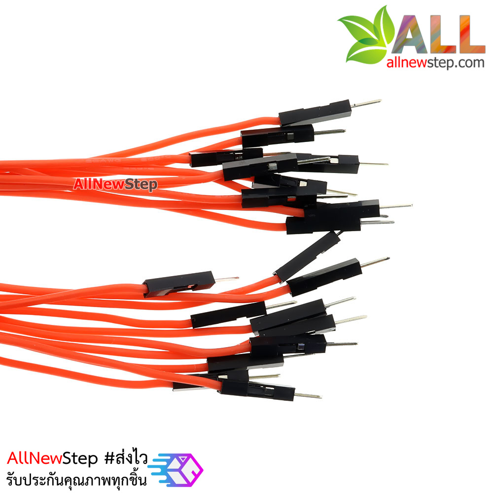 สายไฟจัมเปอร์ 20cm แบบ ผู้-ผู้ สีแดง จำนวน 10 เส้น