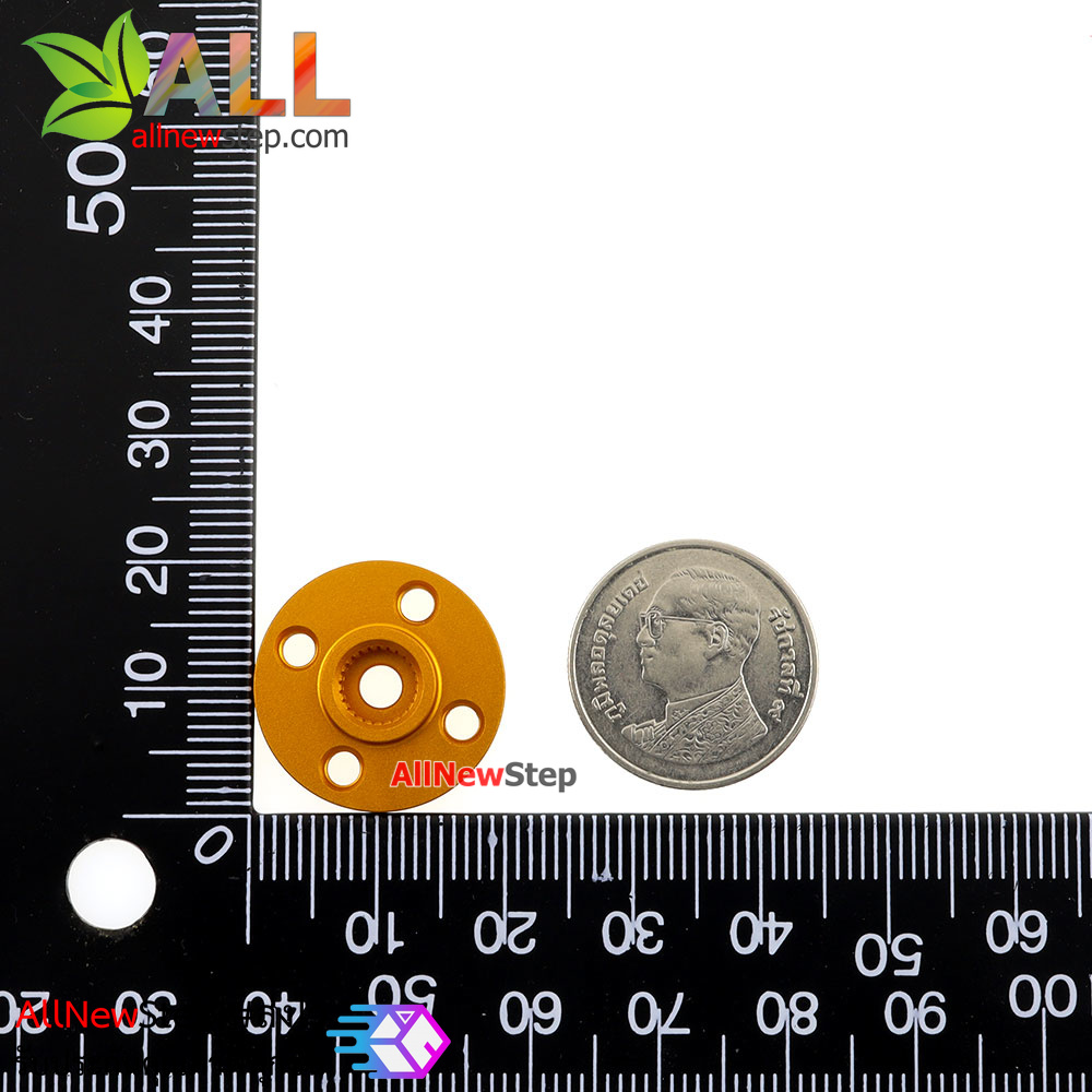 Servo Small disc 25T standard steering gear universal metal steering wheel robot special MG995 MG996 สีทอง