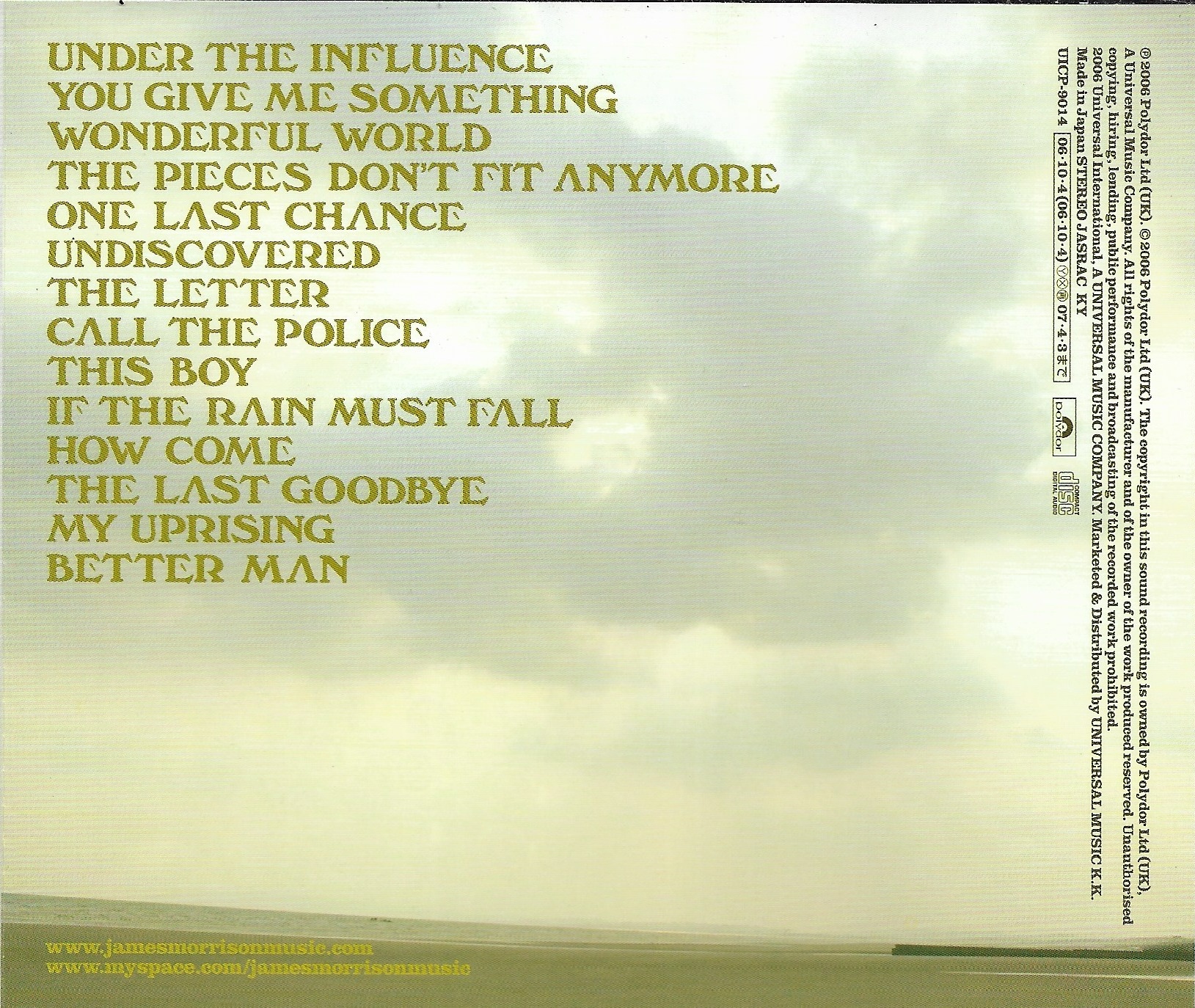 Used CD,James Morrison - Undiscovered (B)(2006)(Japan)