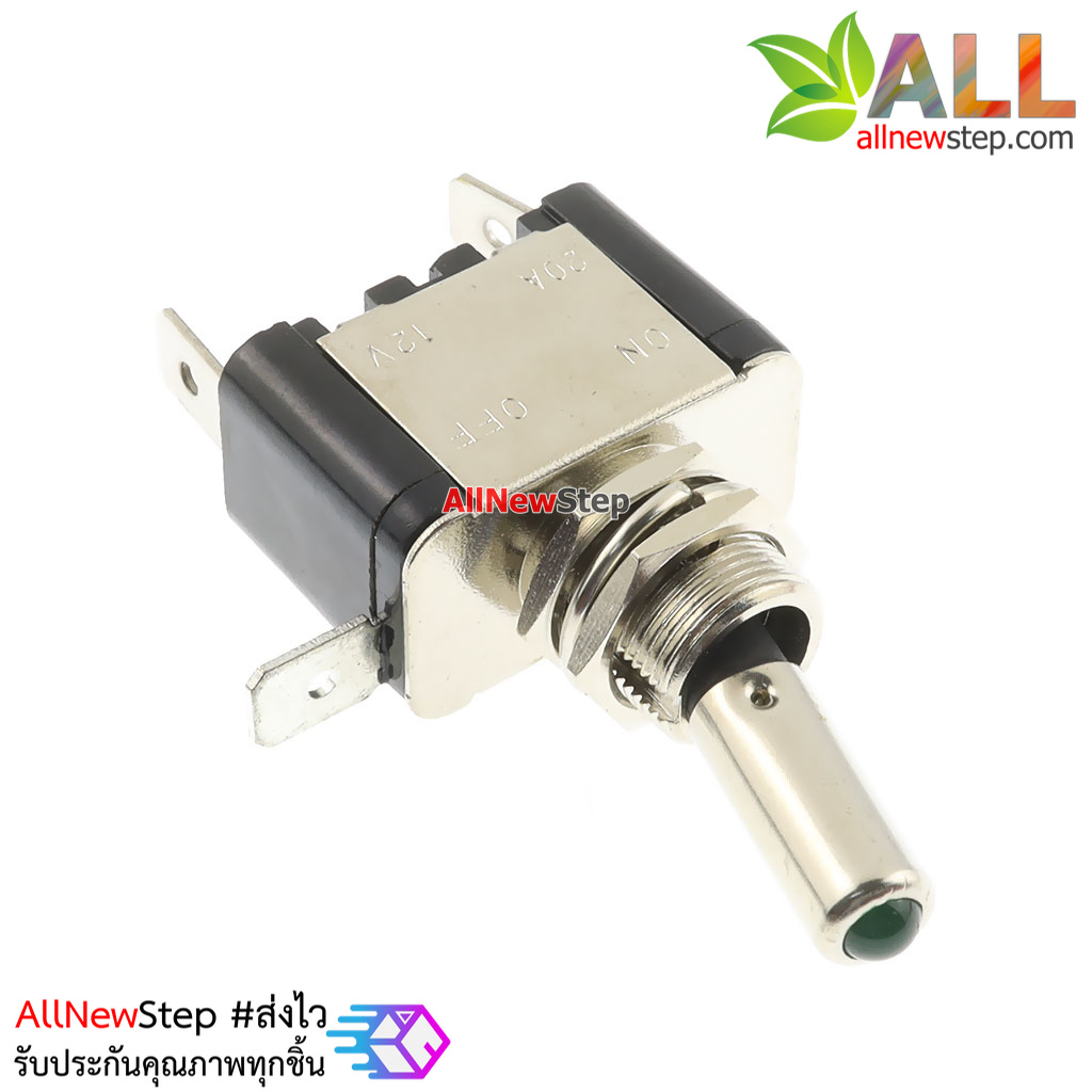 สวิตช์เปิด/ปิด ร็อกเกอร์สวิตช์ switch 3.3-12V 20A ฝาสีดำ พร้อมไฟ LED สีแดง