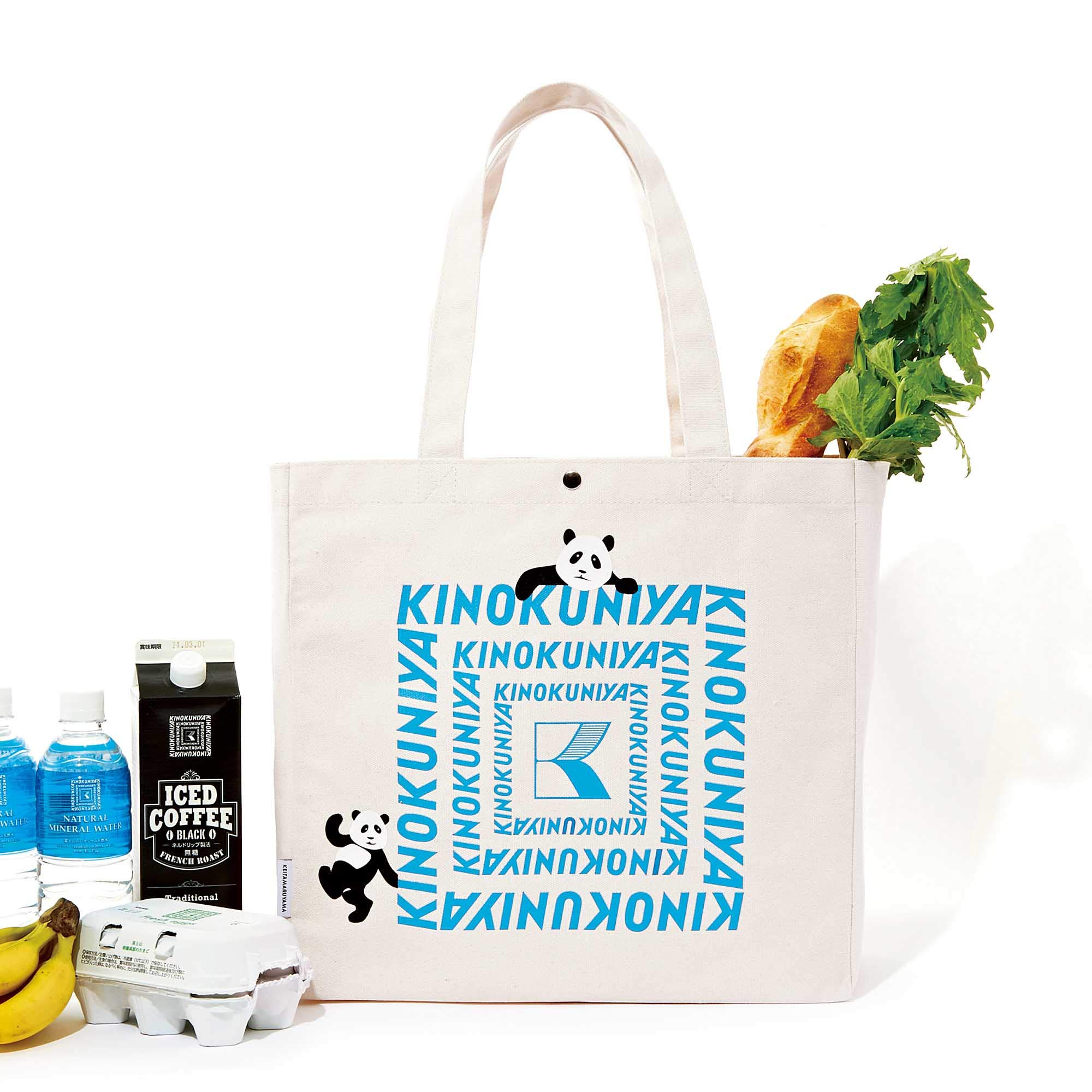 🟢พร้อมส่ง KINOKUNIYA×KEITA MARUYAMA Oversized Shopping Bag กระเป๋าช้อปปิ้งขนาดใหญ่ ลายแพนด้าจอมยุ่ง