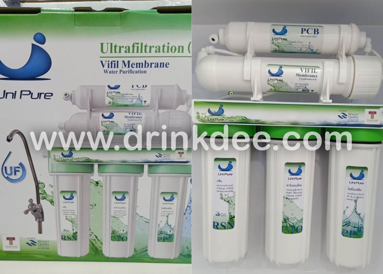 เครื่องกรองน้ำ 5 ขั้นตอน Unipure Green