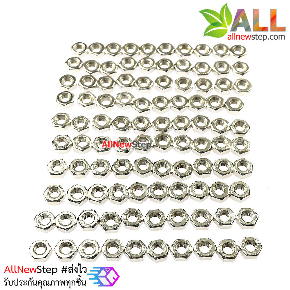 น็อตตัวเมีย m3 จำนวน 100 ตัว