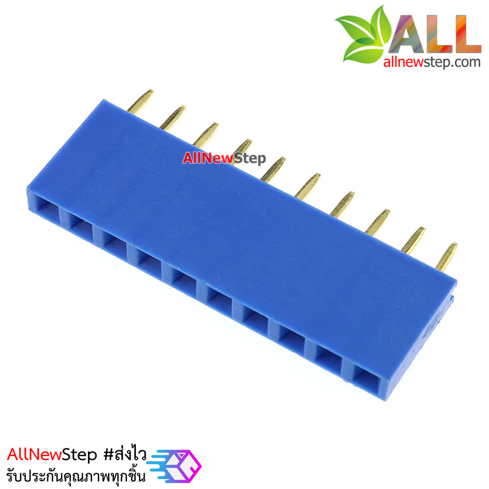 Pin header Female Header Single Row 2.54mm 10p Pin1x10 สีน้ำเงิน
