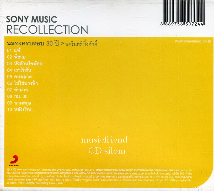 CD,นครินทร์ กิ่งศักดิ์ (ป้าง) - ฉลองครบรอบ30ปี(Nakarin Khingsak)