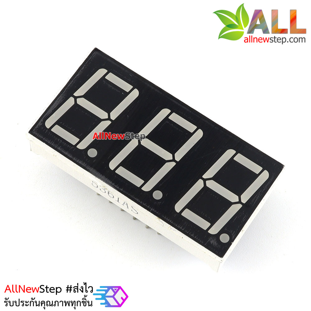 7 Segment 0.56 นิ้ว Common Cathode 3 digit Red ไฟ 7 segment 0.56 3 หลัก สีแดงแบบไฟลบร่วม 5631A / 5361A