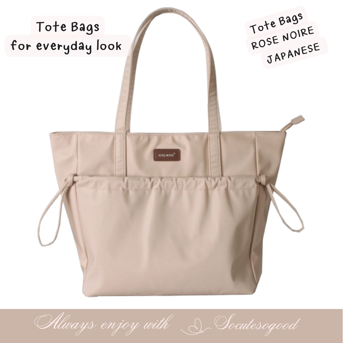 Rose Noire Tote bags for everyday look กระเป๋าดูเรียบหรูมีสไตล์ สะพายได้ทุกลุคทุกวัน น้ำหนักเบ๊าเบา สำเนา