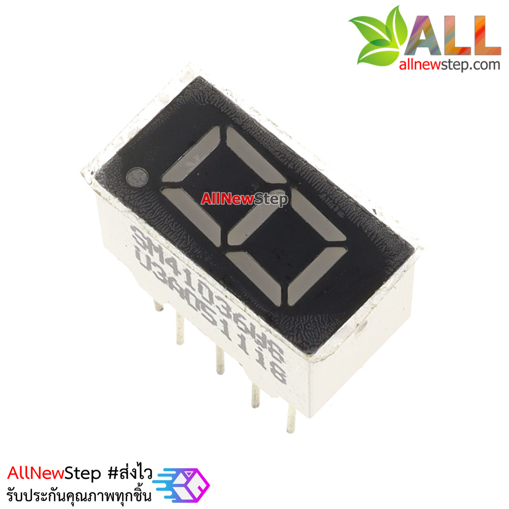 7 Segment 0.36 นิ้ว Common Anode 1digit Red ไฟ 7 segment 0.36 1 หลัก สีแดงแบบไฟบวกร่วม 3161B