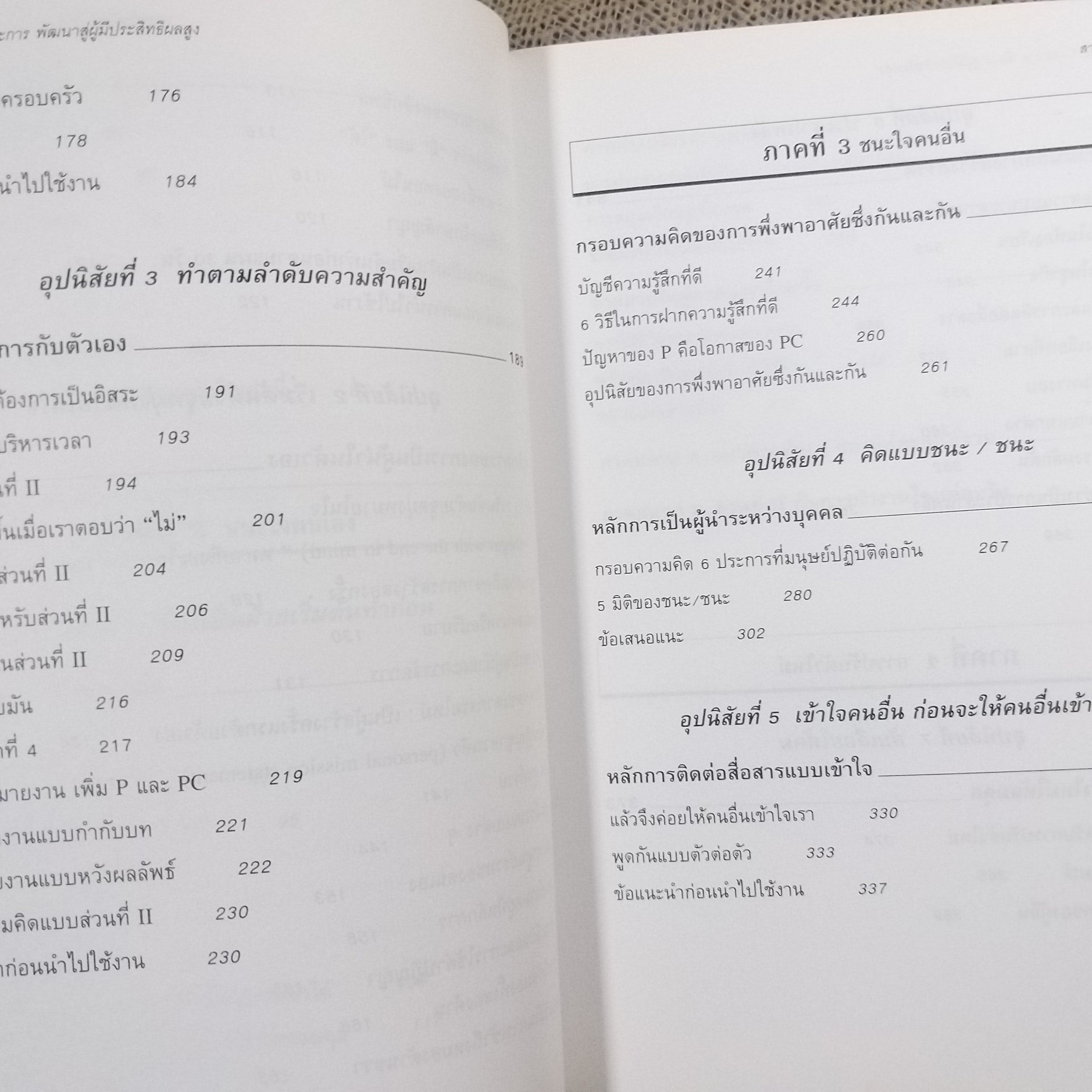 หนังสือ 7อุปนิสัยพัฒนาสู่ผู้มีประสิทธิผลสูง The 7 Habits of Highly Effective people (หนังสือบ้าน มือสอง) (สภาพ85-95%)