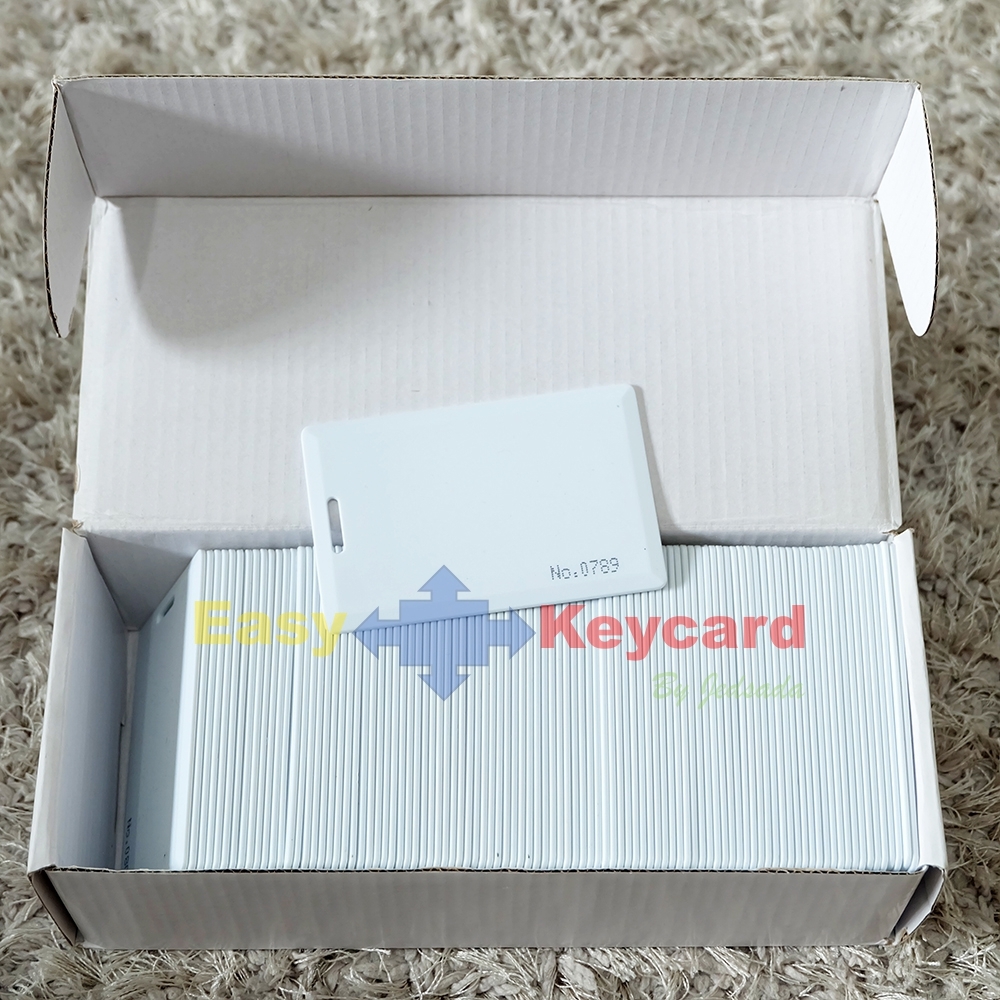 บัตรคีย์การ์ด ชนิด(read&write) เเบบหนา (Proximity 125Khz.)(ใช้สำหรับเครื่อง Copy)