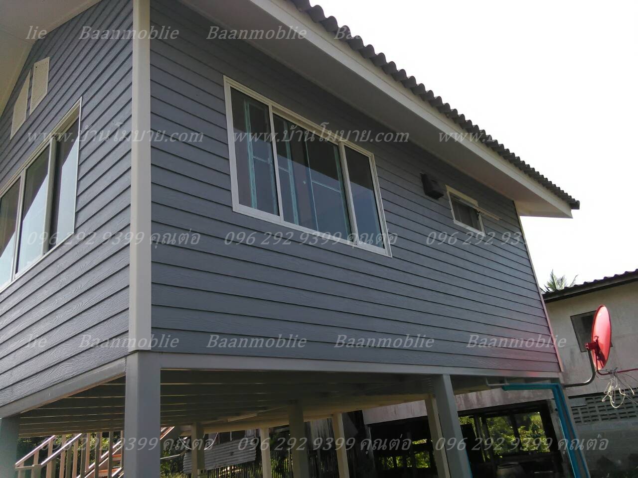 บ้านขนาด 4*6 ระเบียง 3*3 เมตร ยกสูง 2 เมตร (1 ห้องนอน 1 ห้องน้ำ 1 ห้องนั่งเล่น)