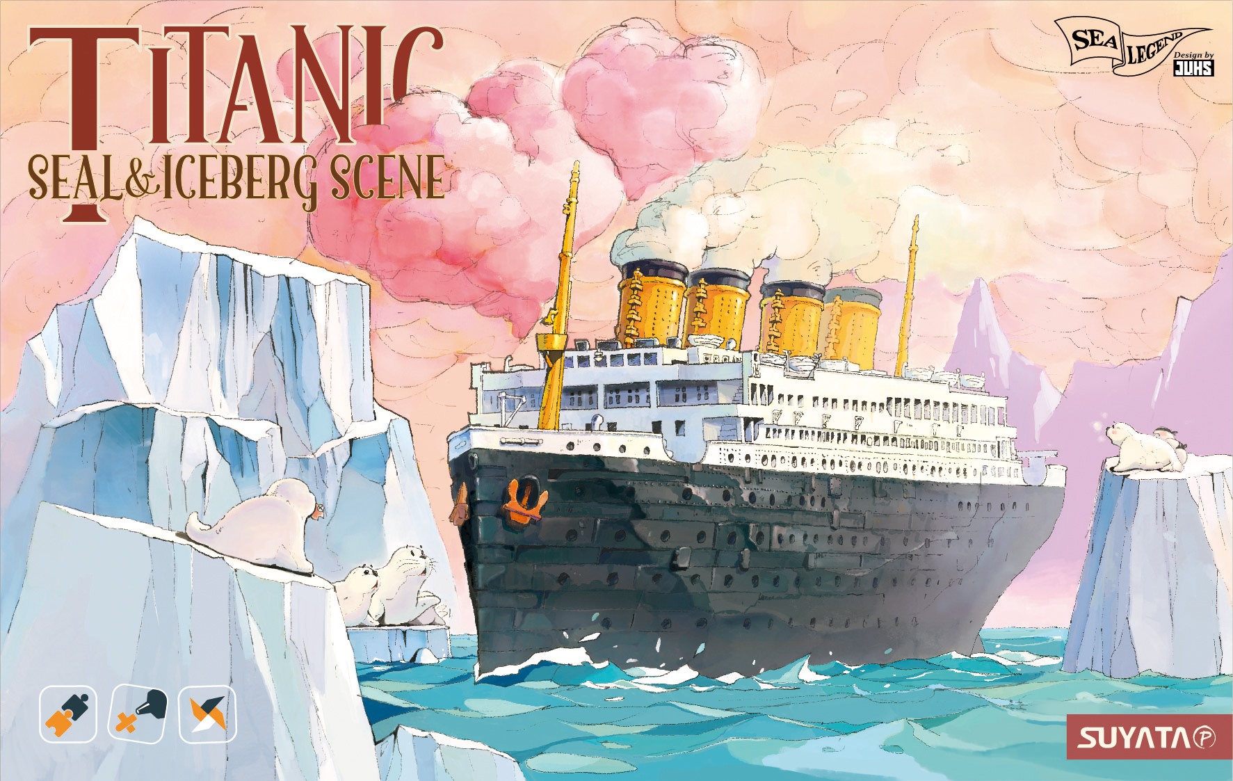EGG SHIP TITANIC SEAL & ICEBERG SCENE