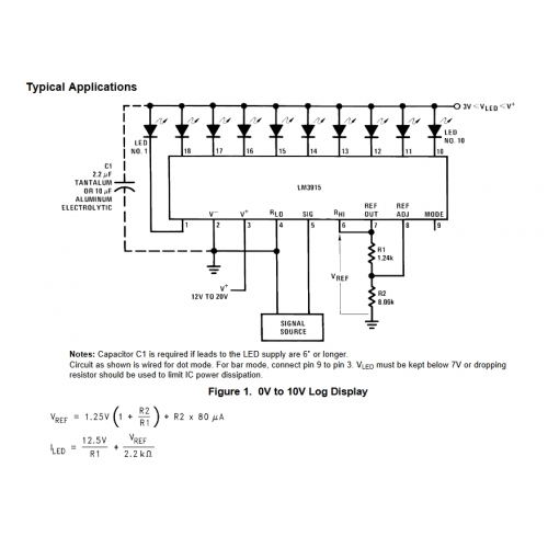 IC LM3915N ไอซี LED bar graph display driver