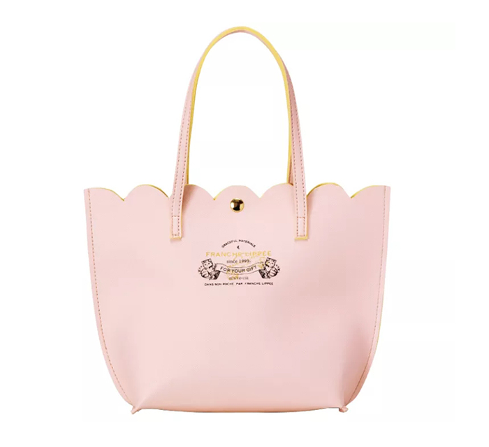 หมดแล้ว พร้อมส่ง Franch Lippee Pink Tote กระเป๋าถือ PU น่ารัก มีกระดุมกลางด้วยค่ะ (เฉพาะสีชมพูใบเดียว)