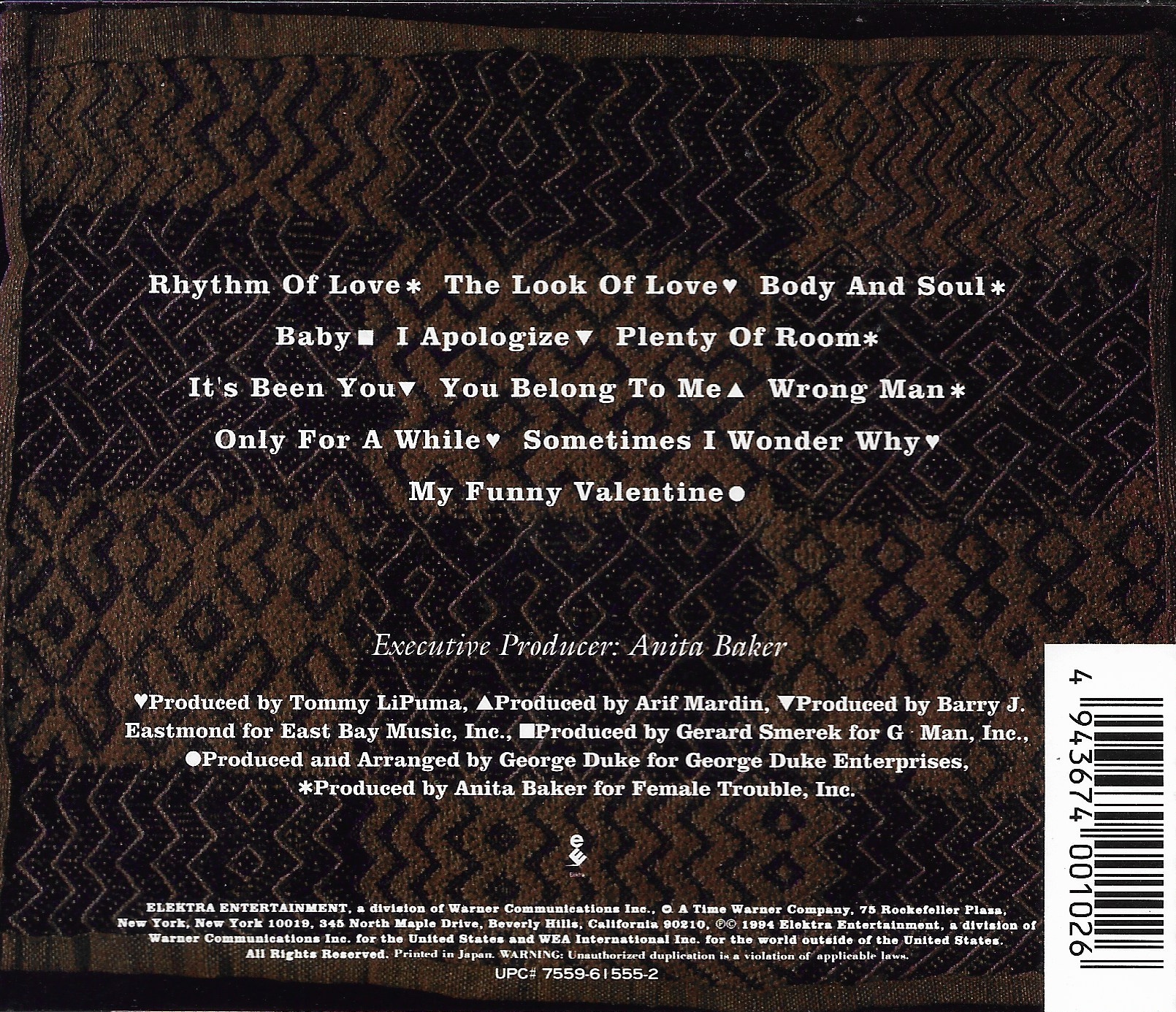 Used CD,Anita Bake - Rhythm of Love (A+)(1994)(Japan)