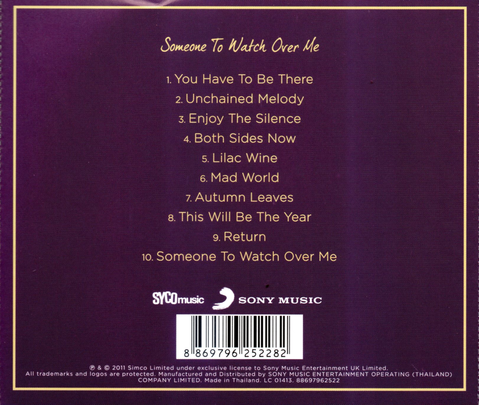 CD,Susan Boyle - Someone To Watch Over Me (2011)(Thai)