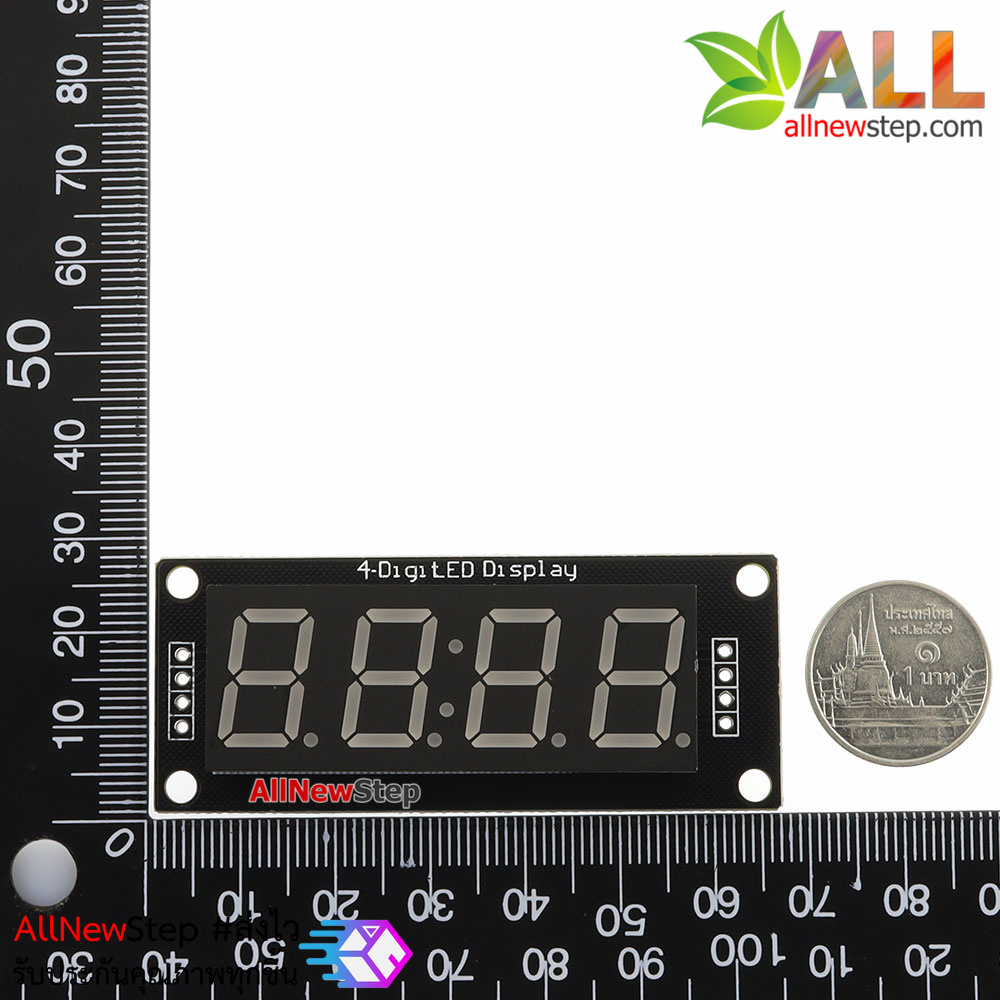 โมดูลแสดงค่าตัวเลข 4 หลัก ขนาด 0.56 นิ้ว TM1637 Driver สีเขียว 6543BG