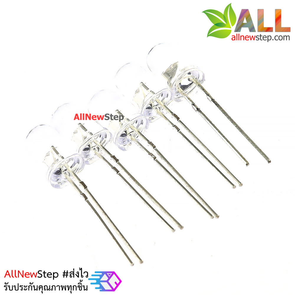LED 5mm สีแดง จำนวน 5 ดวง แบบใส