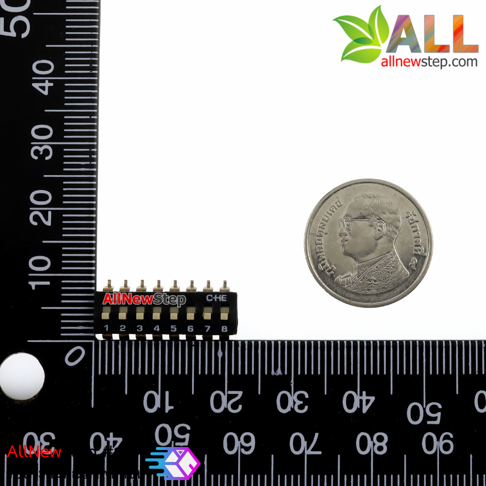 ดิฟสวิตช์ 8 ช่อง 2.54mm SMD DIP switch 8 bit SMT toggle switch 8p
