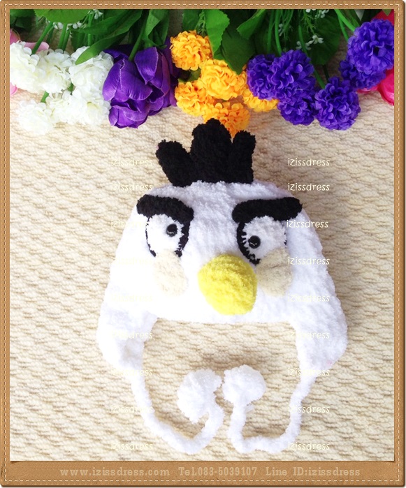 ใหม่สุดๆ พร้อมส่งหมวกแองกี้เบริ์ดสีขาว angry bird ผลิตจากไหมขนแกะอย่างดี สวมใส่นุ่มสบายศีรษะค่ะ