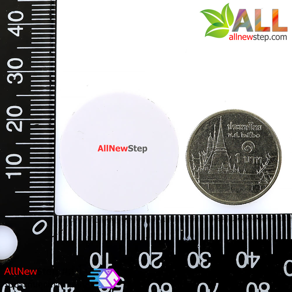 RFID Tag 13.56khz แท็ก RFID ความถี่ 13.56khz ขนาด 25mm แบบวงกลม พร้อมสติกเกอร์