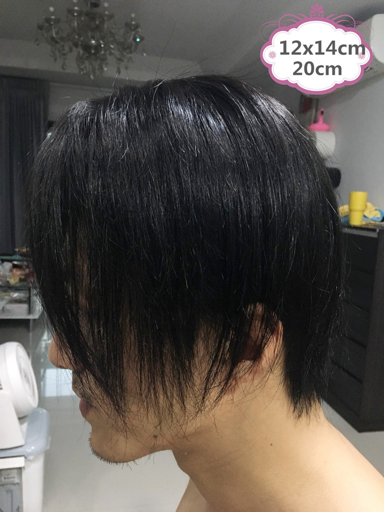 HMV03 (12x14cm) ผมเเท้ 100% เเผ่นปิดผมบาง ปิดผมหงอก ปิดศรีษะล้าน (เลือกความยาวด้านล่างนะคะ)