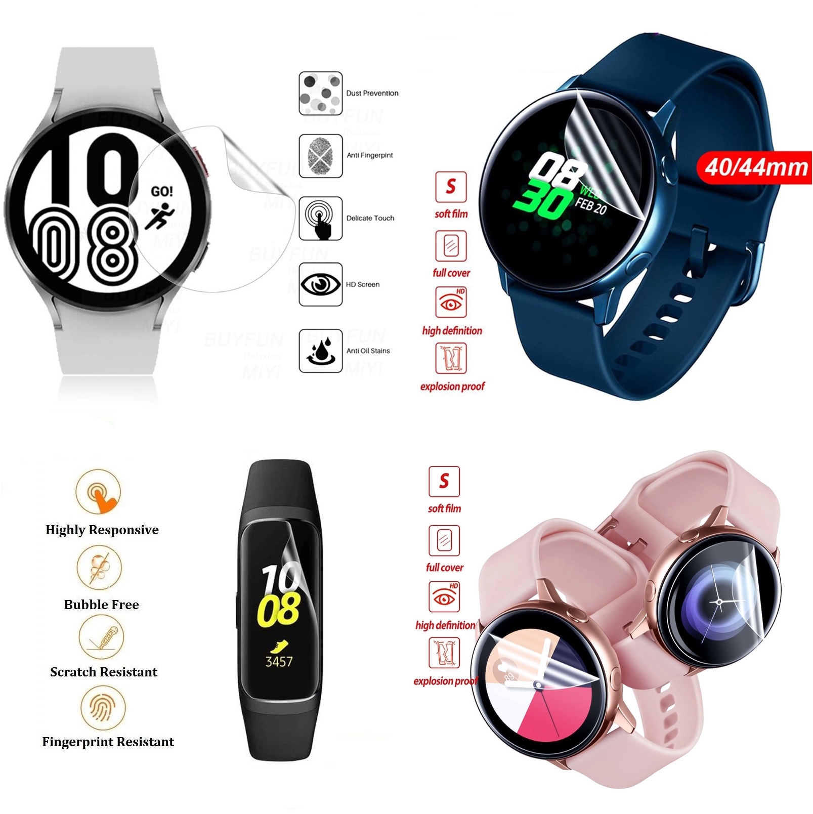 FOCUS Hishield ฟิล์ม ไฮโดรเจล Film ใส ด้าน ใช้สำหรับ Samsung Watch Ultra Watch 8 Classic 7 6 Watch FE Fit 3 ใบกำกับภาษี