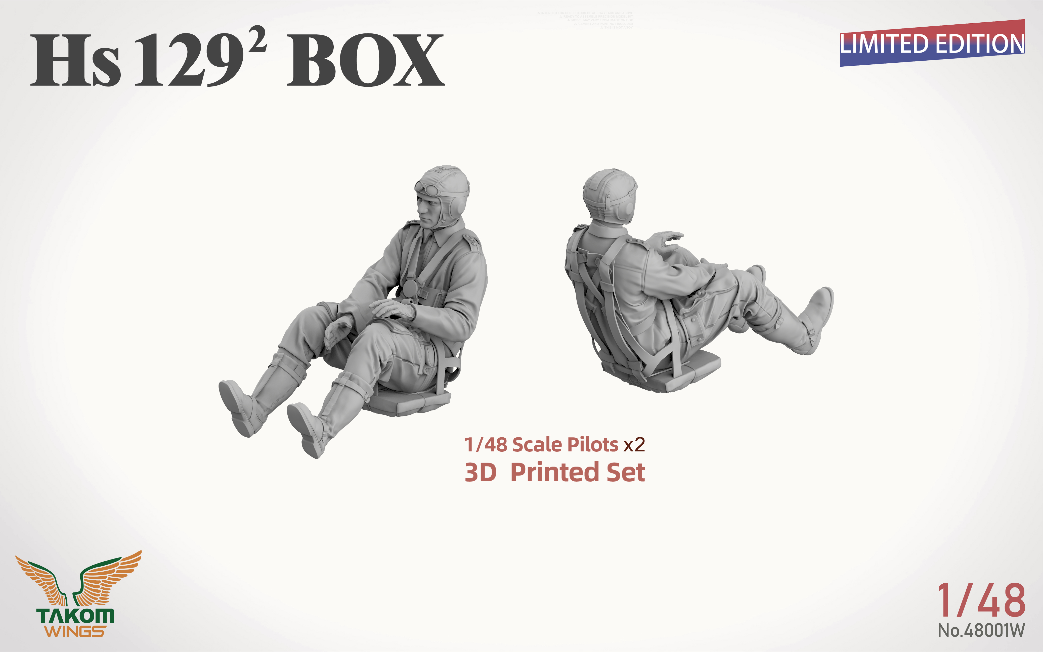 1/48 Hs 129² BOX Hs 129 B2+Hs 129 B3+3D Printed Set Figures x2+Panther A (Limited edition)