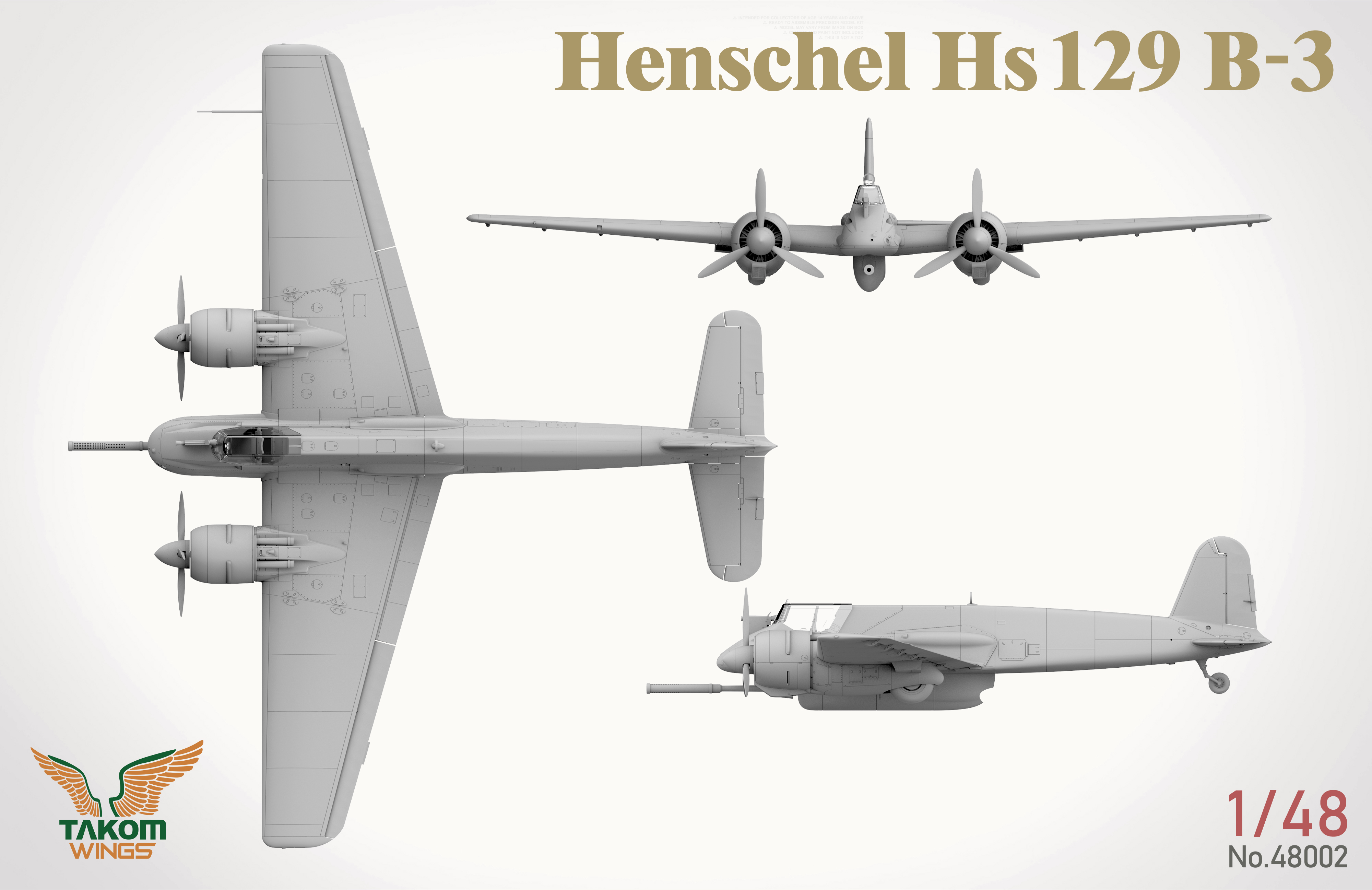 1/48 Henschel Hs 129 B-3 w/INTERIOR + BONUS (CLEAR PARTS)