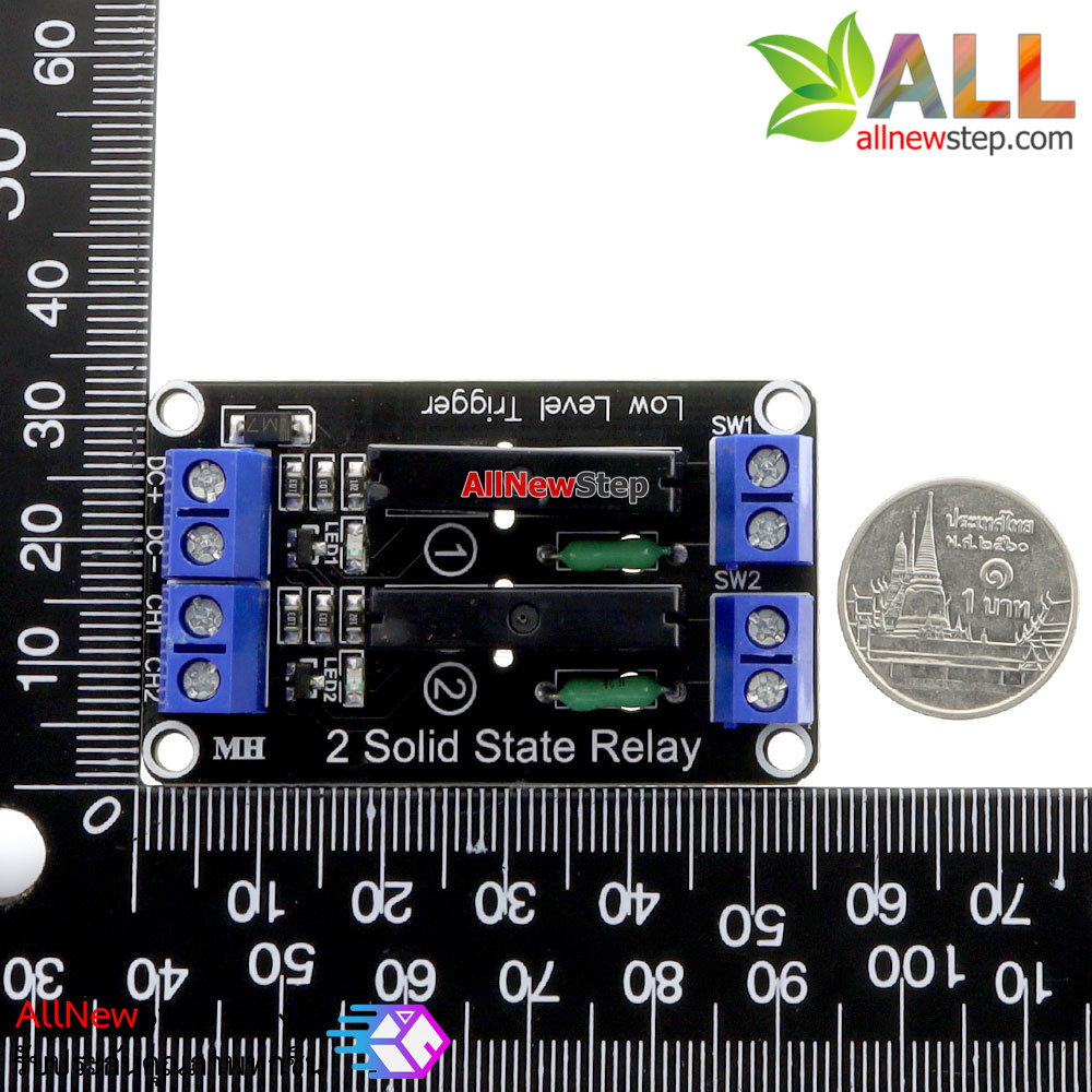 2 Channel 5V 2A Solid State Relay (SSR) บอร์ดรีเลย์แบบไร้สัมผัส SSR 5V 2A Active Low