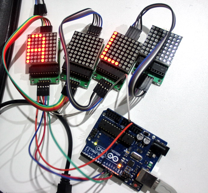 LED Matrix Driver Module + LED Dot Matrix 8x8 ขนาด 40mm x 40mm DIY