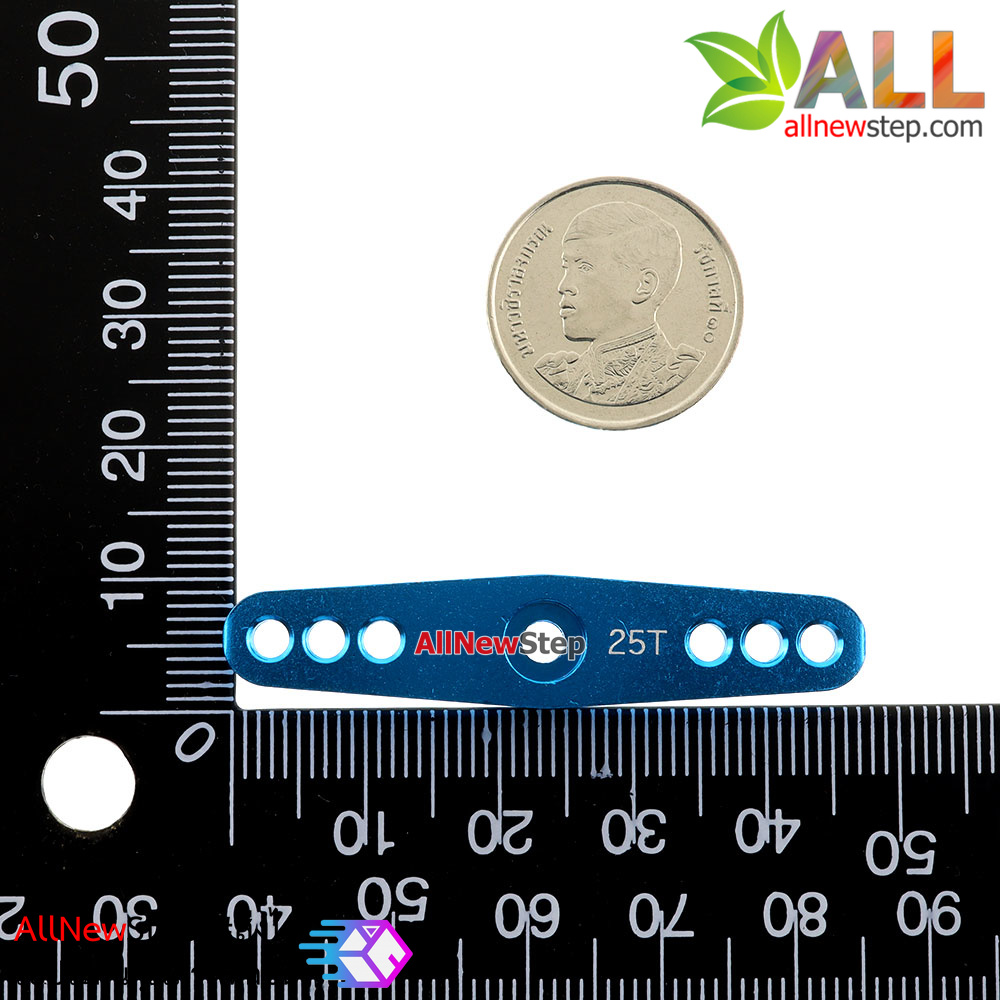 25T steering gear metal steering arm car แขน Servo 25T สีฟ้า