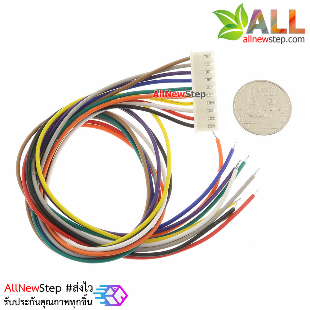 XH2.54 cable connector 2.54mm 10p ขั้วต่อคอนเน็กเตอร์ 2.54mm ตัวมียพร้อมสายไฟยาว 30cm 10 เส้น